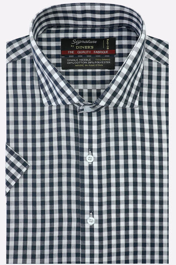 Gingham Check Formal Shirt (Half Sleeves)