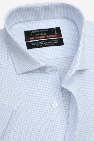 Mini-Check Formal Shirt (Half Sleeves)