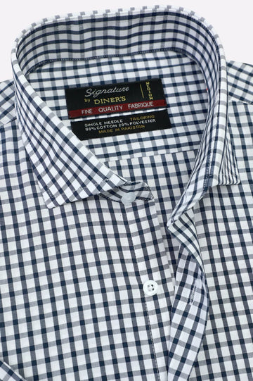 Gingham Check Formal Shirt (Half Sleeves)