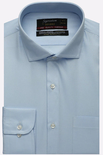 Diagonal Twill Textured Formal Shirt