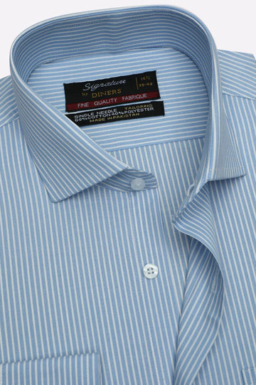 Sky Blue Stripes Formal Shirt