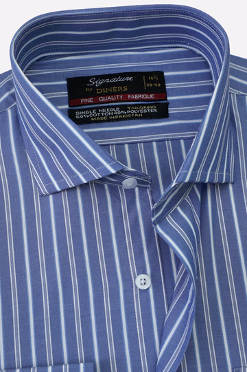 Blue Striped Formal Shirt