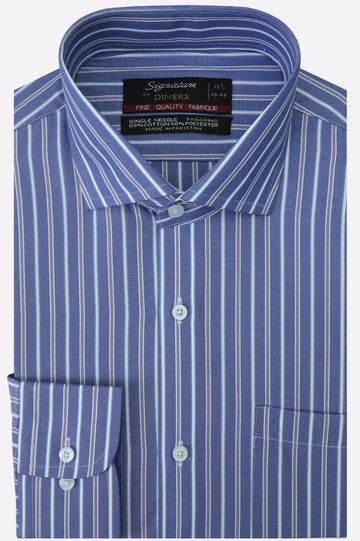 Blue Striped Formal Shirt