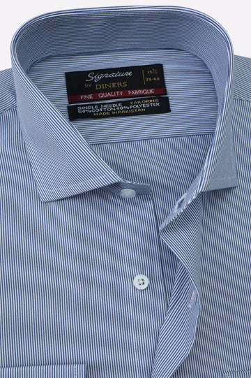 Blue Hairline Stripes Formal Shirt