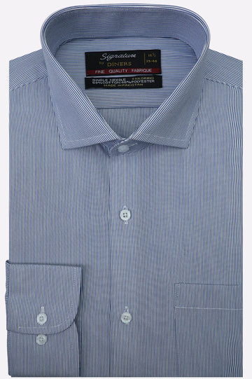 Blue Hairline Stripes Formal Shirt