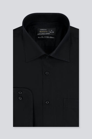 Black Plain Formal Men Shirt