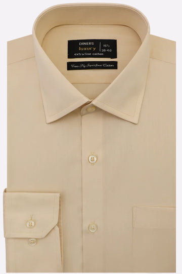 Cream Plain Formal Shirt