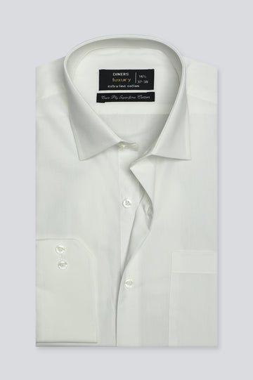 Off White Plain Formal Men Shirt