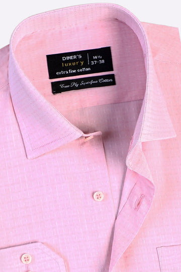 Pink Textured Formal Shirt