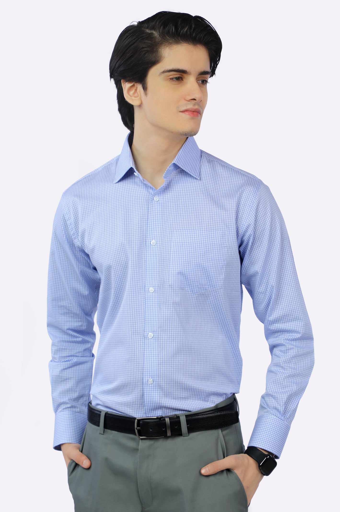 Purple Minicheck Formal Shirt From Diners