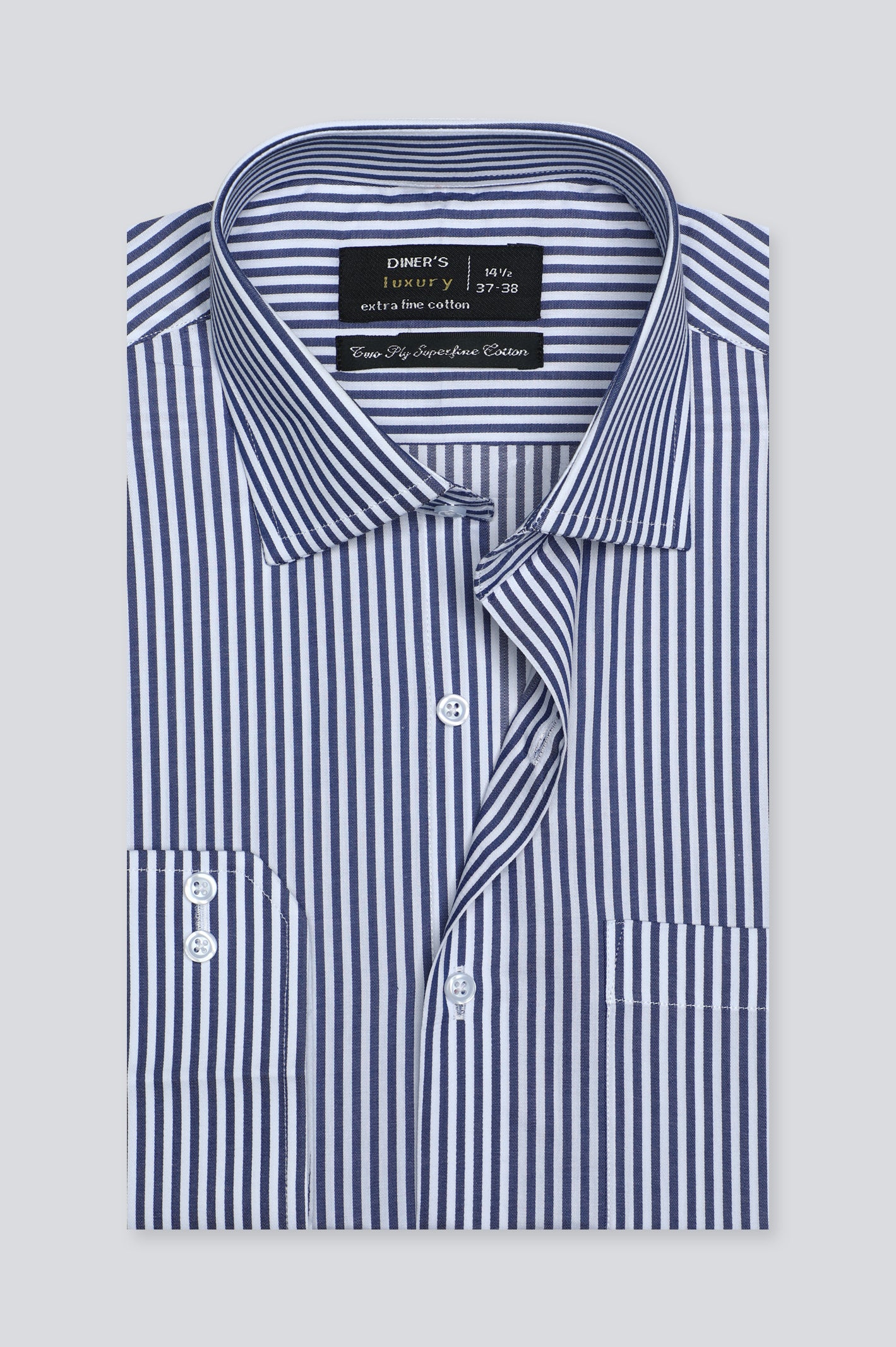 Dark Blue Bengal Stripe Formal Shirt From Diners