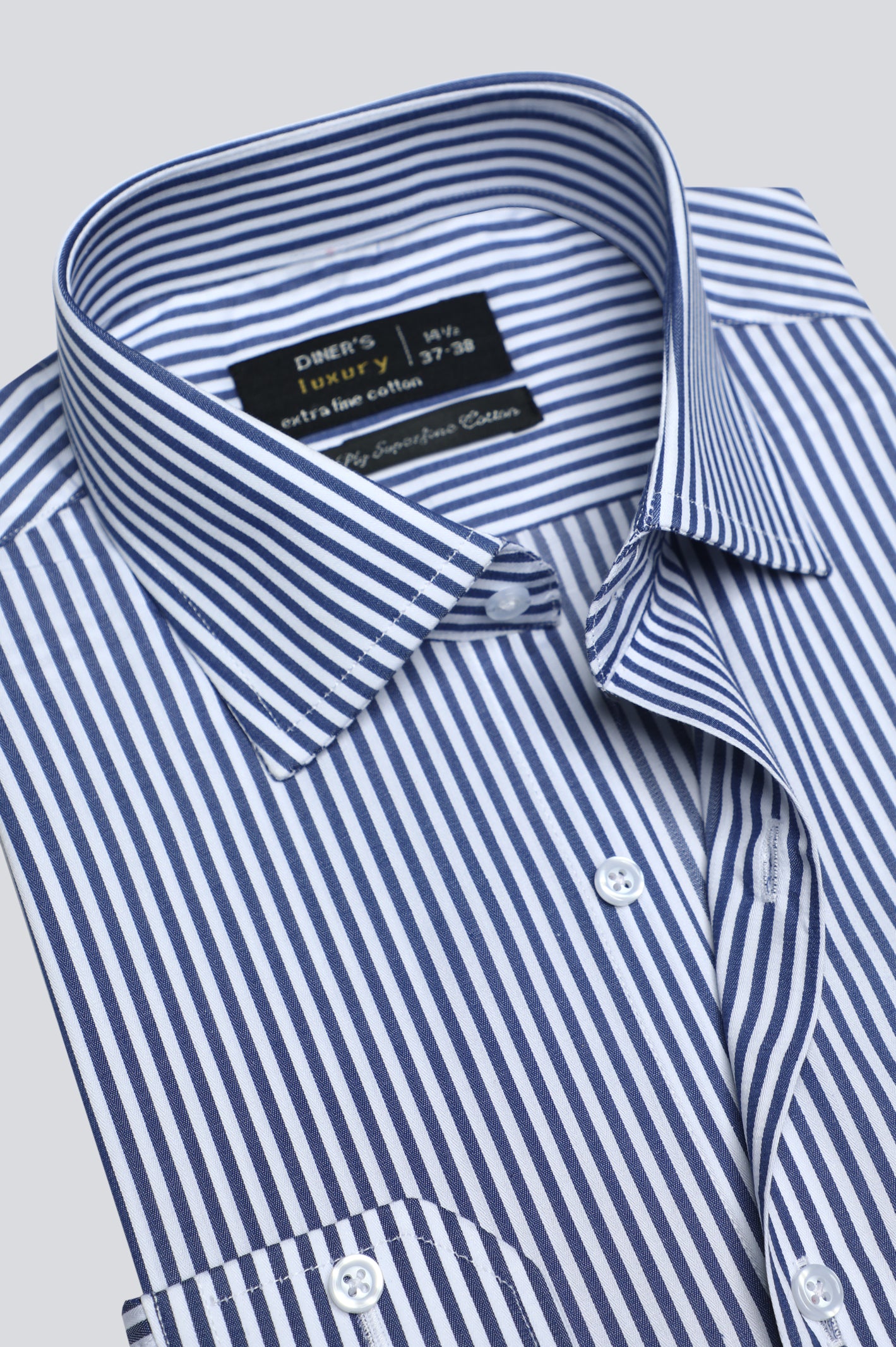 Dark Blue Bengal Stripe Formal Shirt From Diners