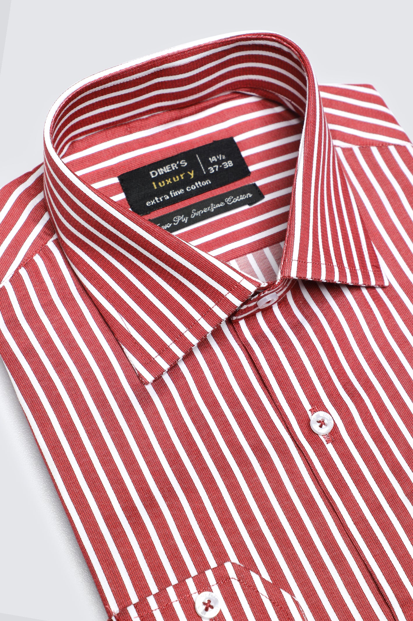 Maroon Pinstripe Formal Shirt From Diners