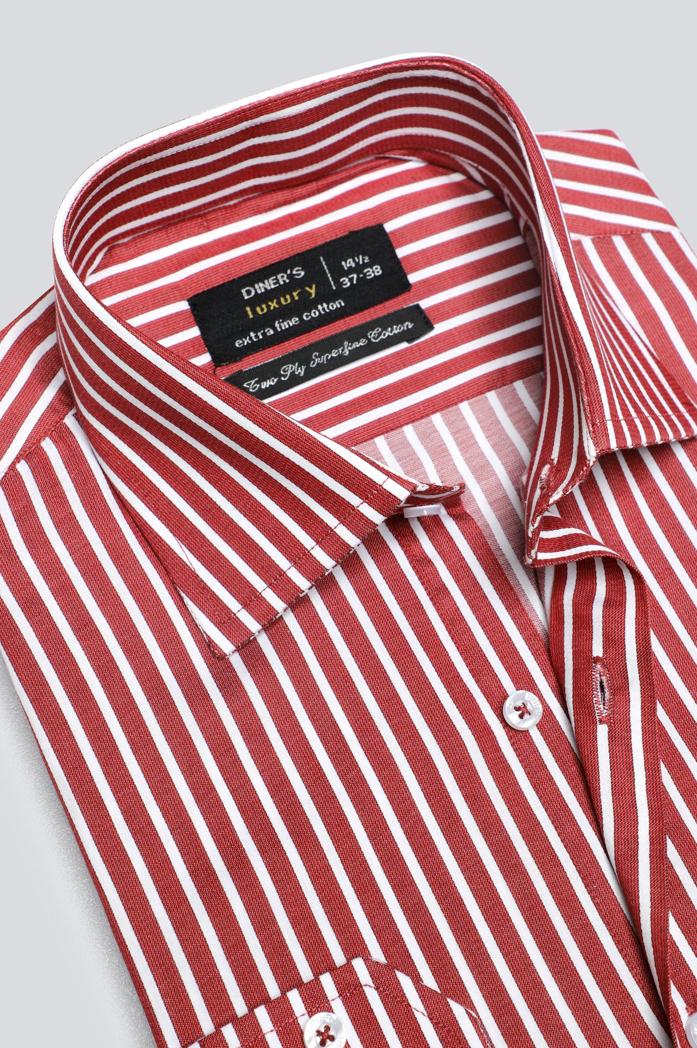 Maroon Pinstripe Formal Shirt From Diners