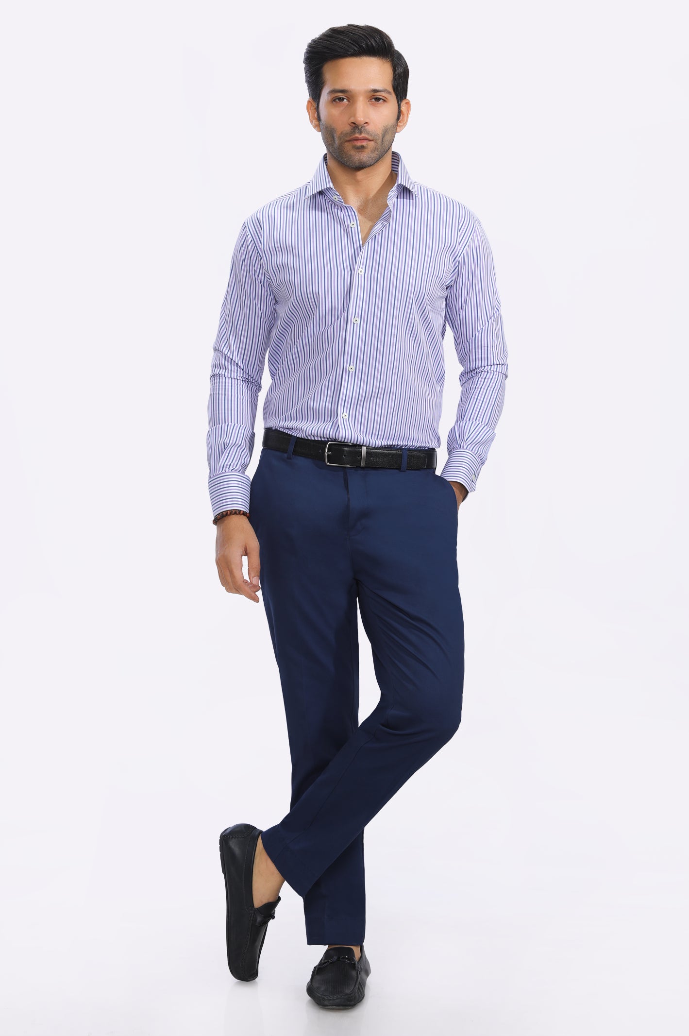 Purple Bengal Stripe Formal Shirt From Diners