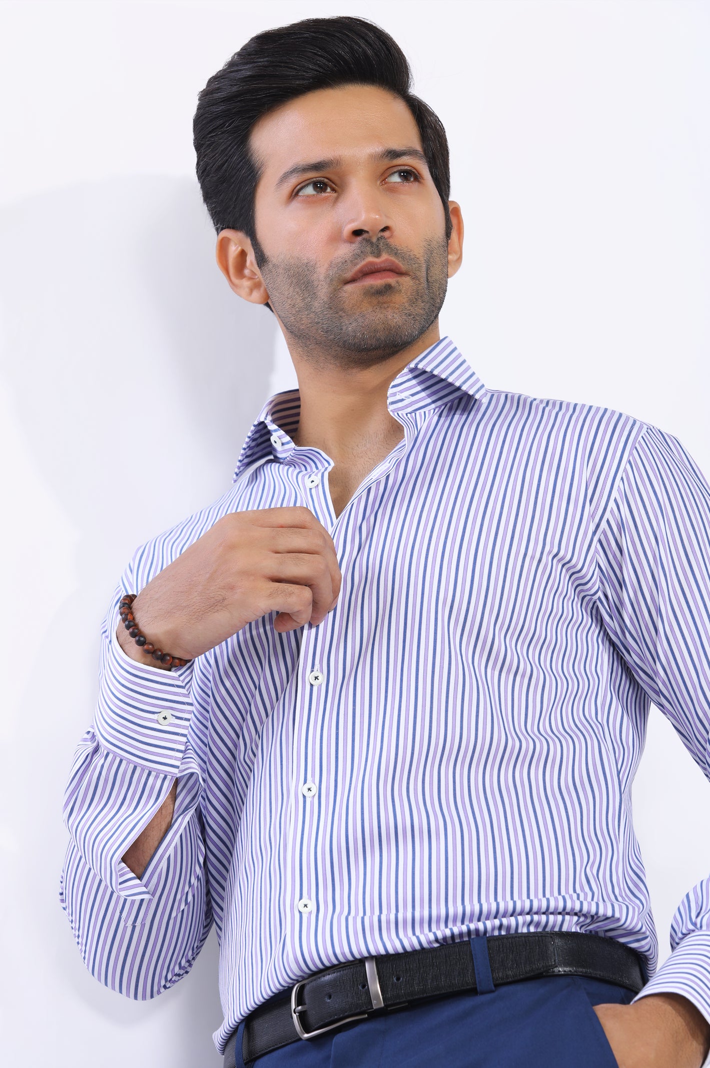 Purple Bengal Stripe Formal Shirt From Diners