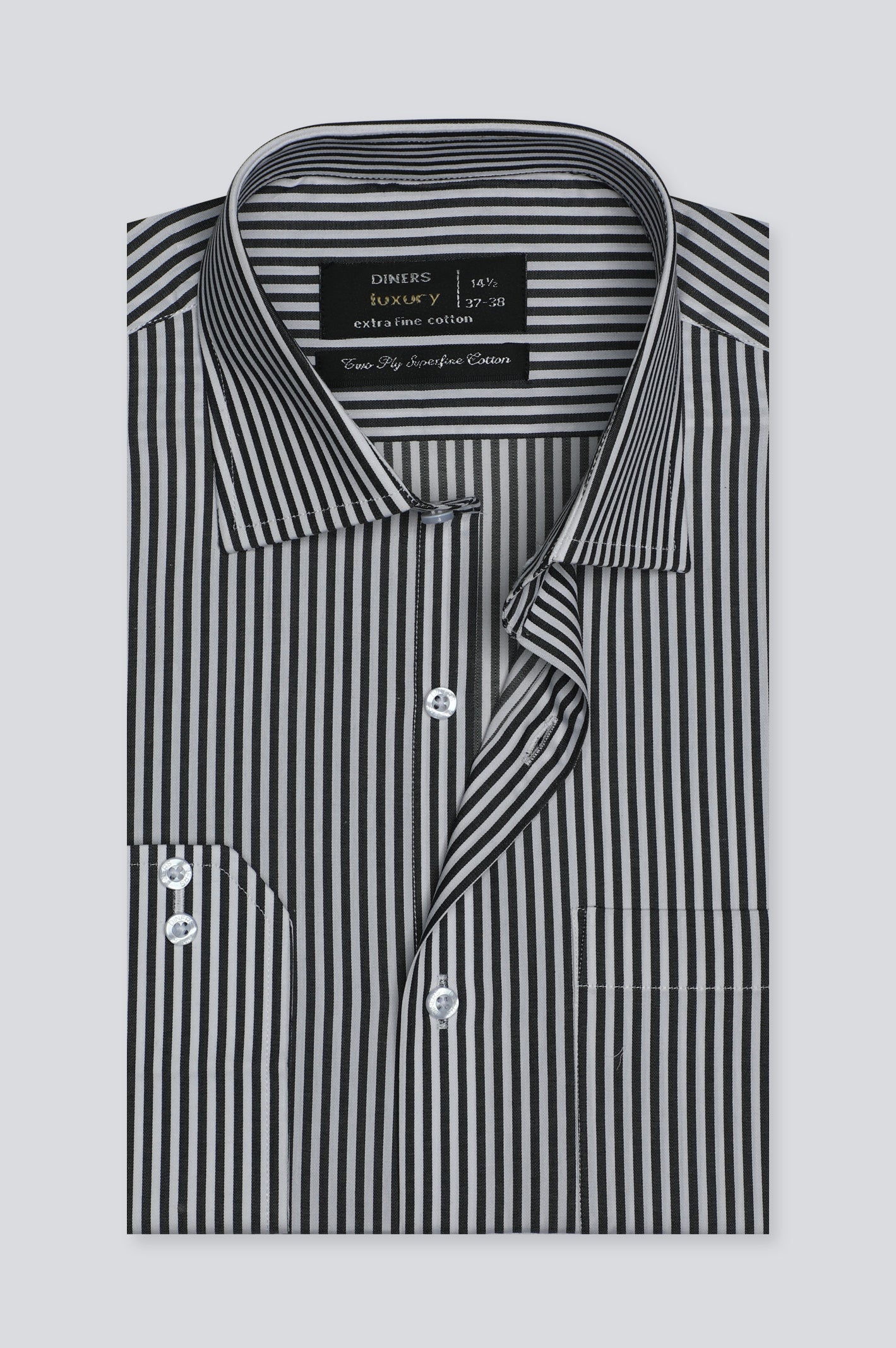 Black Bengal Stripe Formal Shirt From Diners