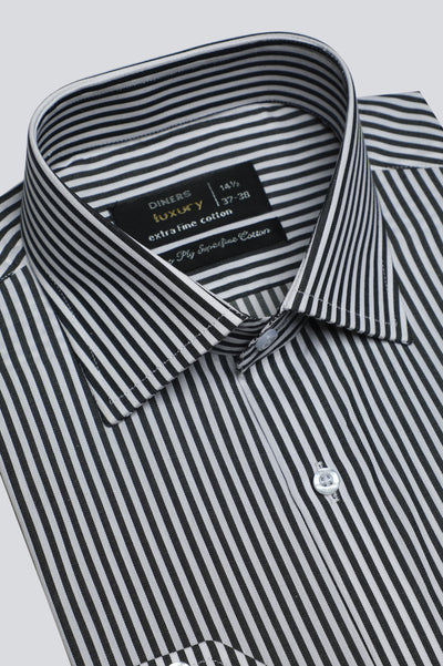 Black Bengal Stripe Formal Shirt From Diners