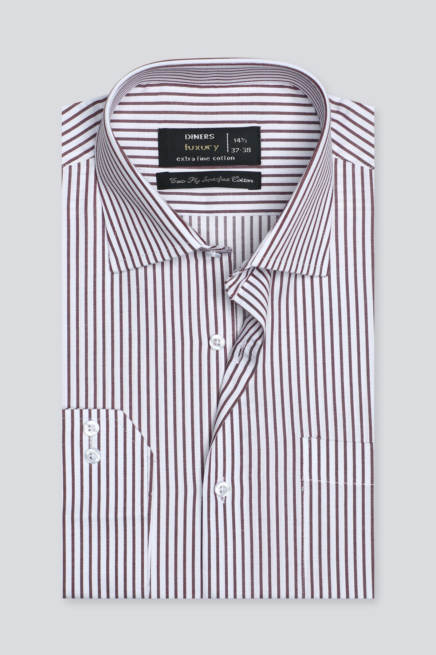 Maroon Candy Stripe Formal Shirt From Diners