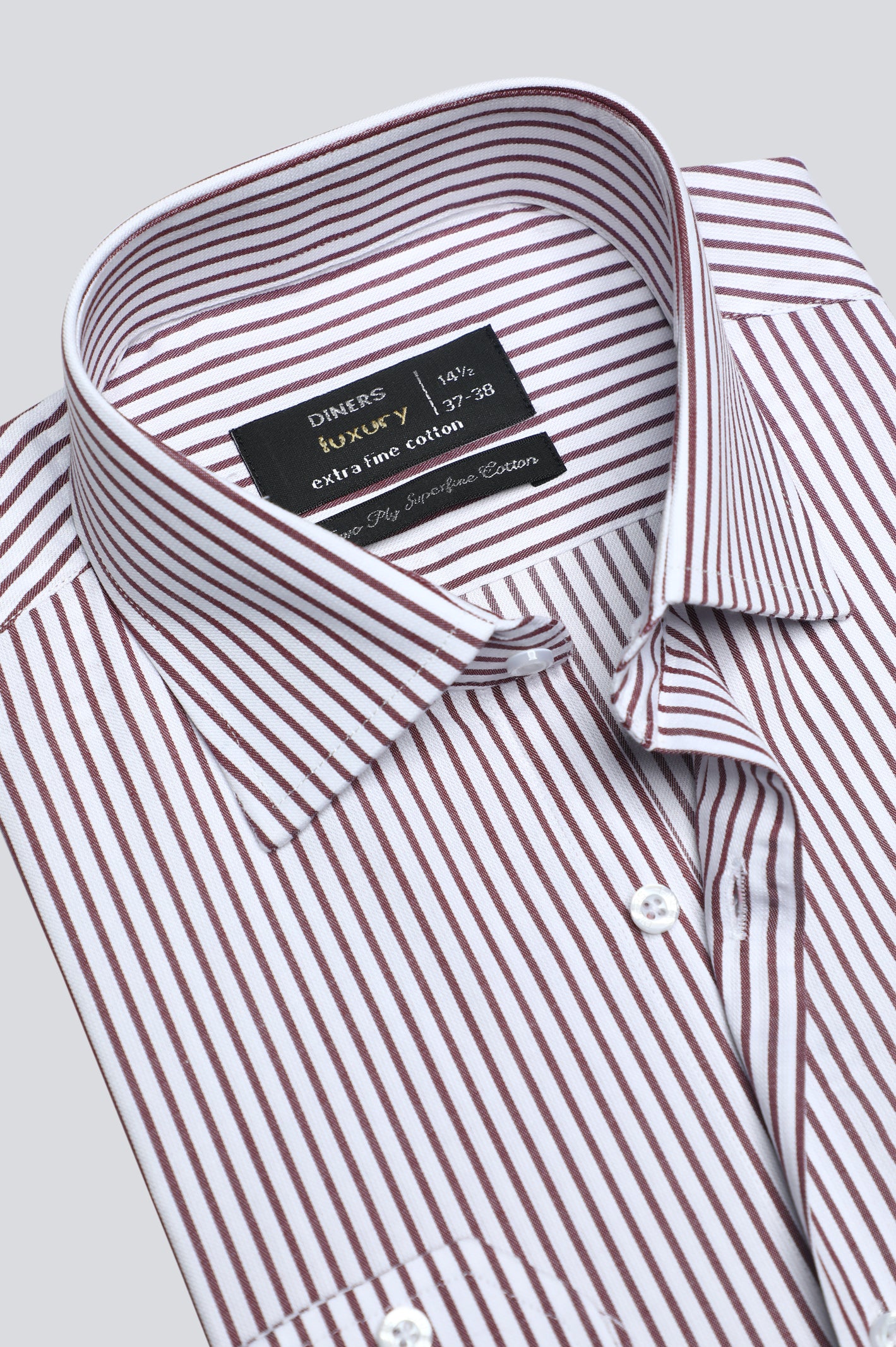 Maroon Candy Stripe Formal Shirt From Diners