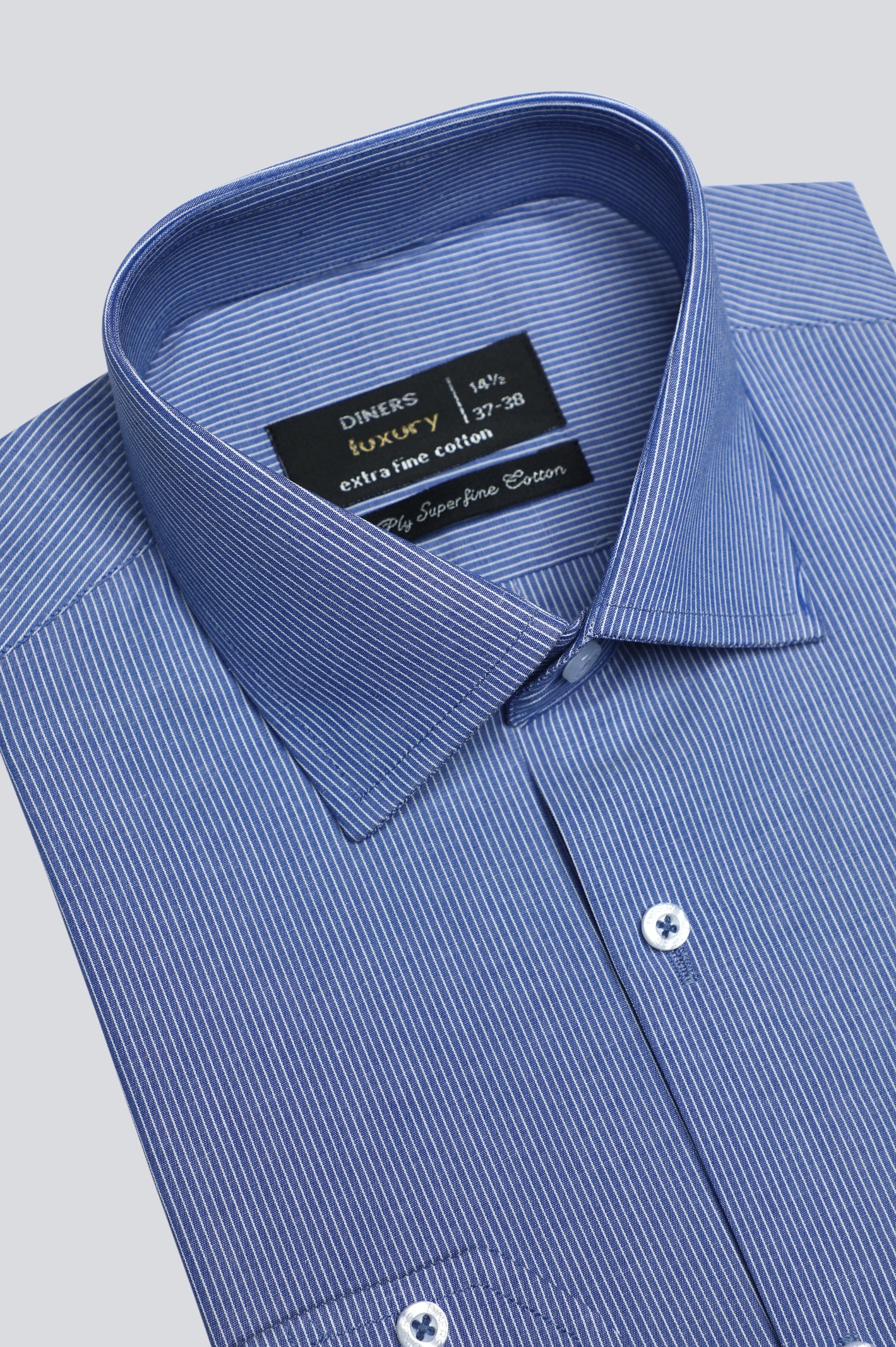 Blue Hairline Stripe Formal Shirt From Diners