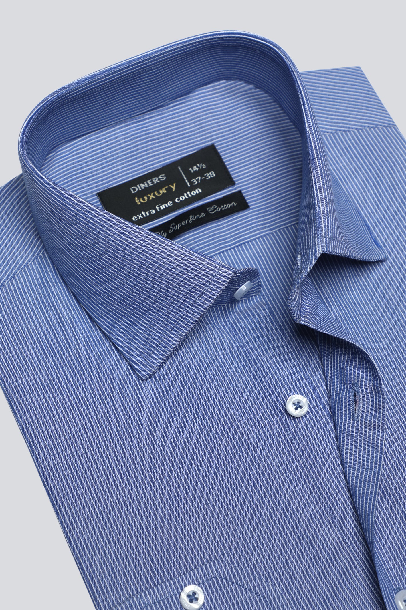 Blue Hairline Stripe Formal Shirt From Diners