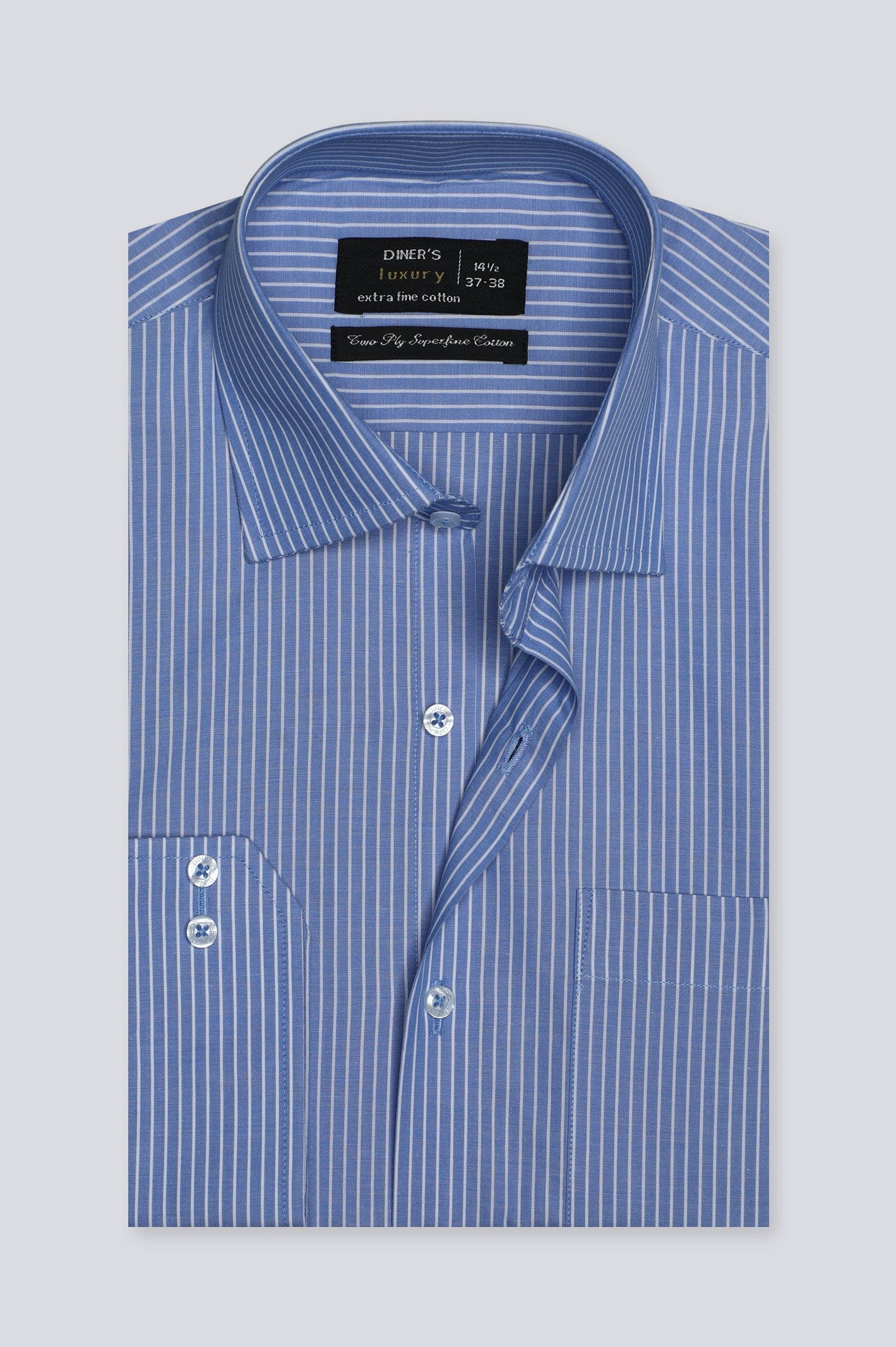 Light Blue Hairline Stripe Formal Shirt From Diners