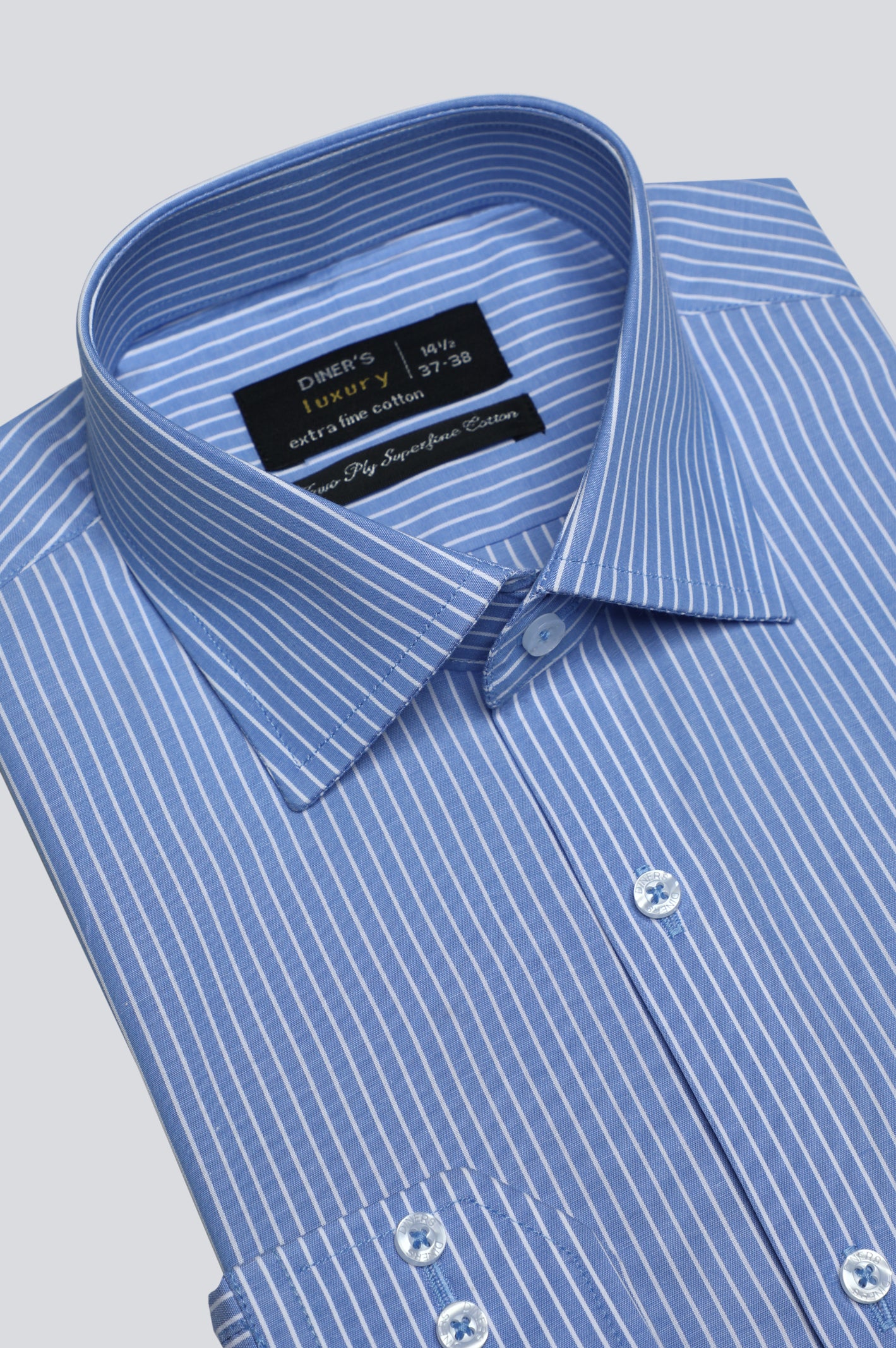 Light Blue Hairline Stripe Formal Shirt From Diners