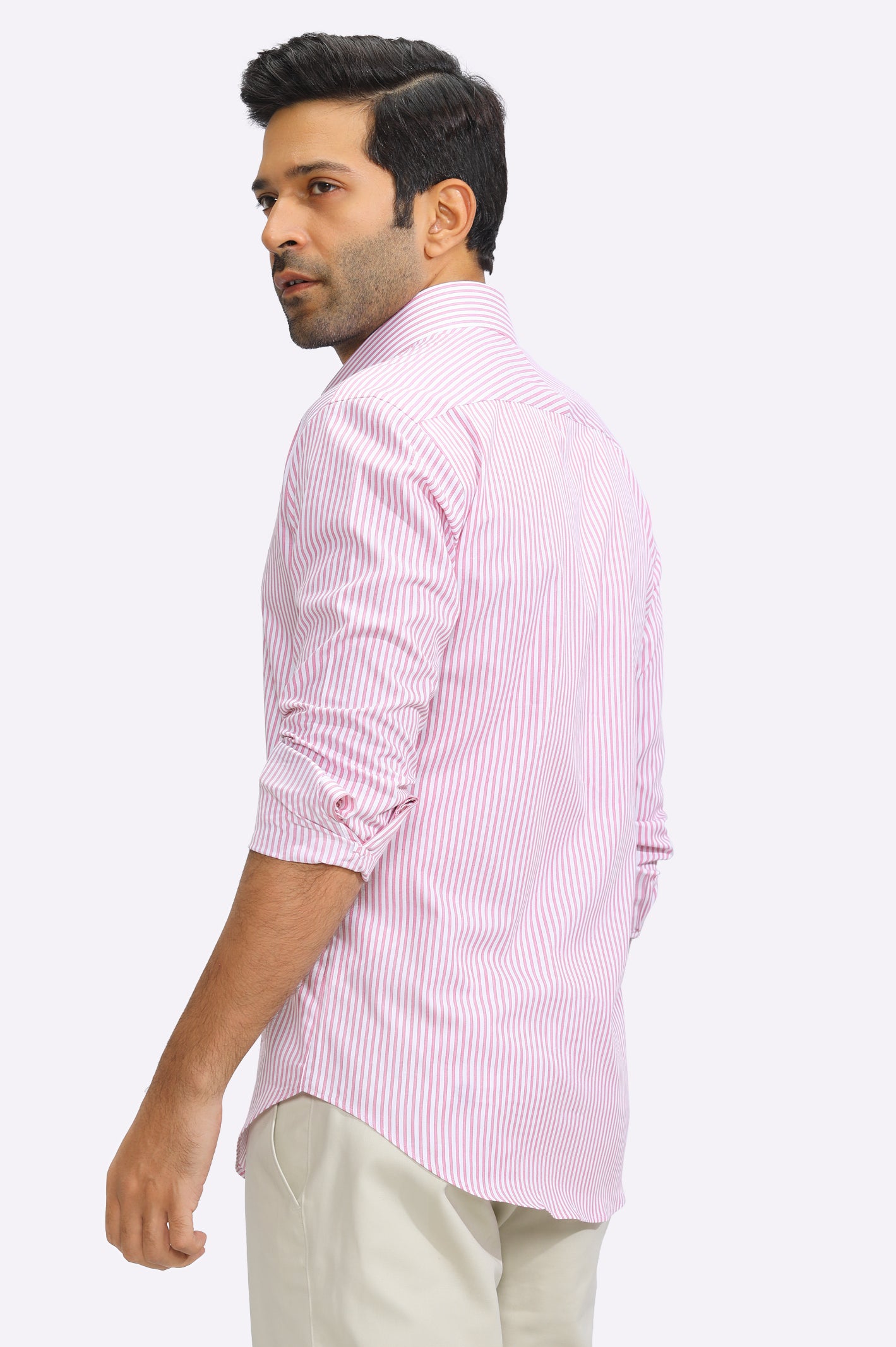 Pink Bengal Stripes Formal Shirt From Diners