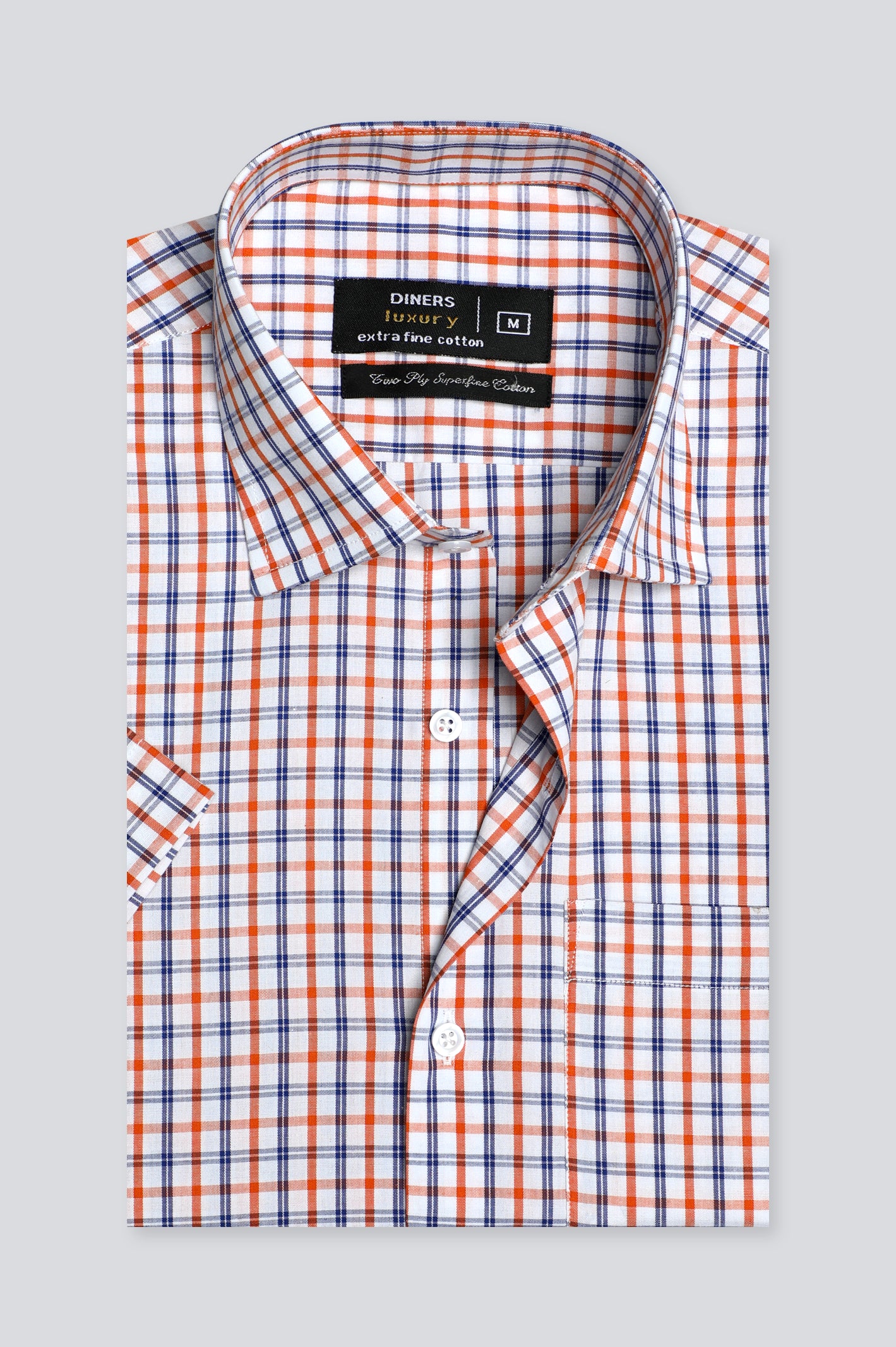 Multicolor Tattersall Check Formal Shirt (Half Sleeve) From Diners