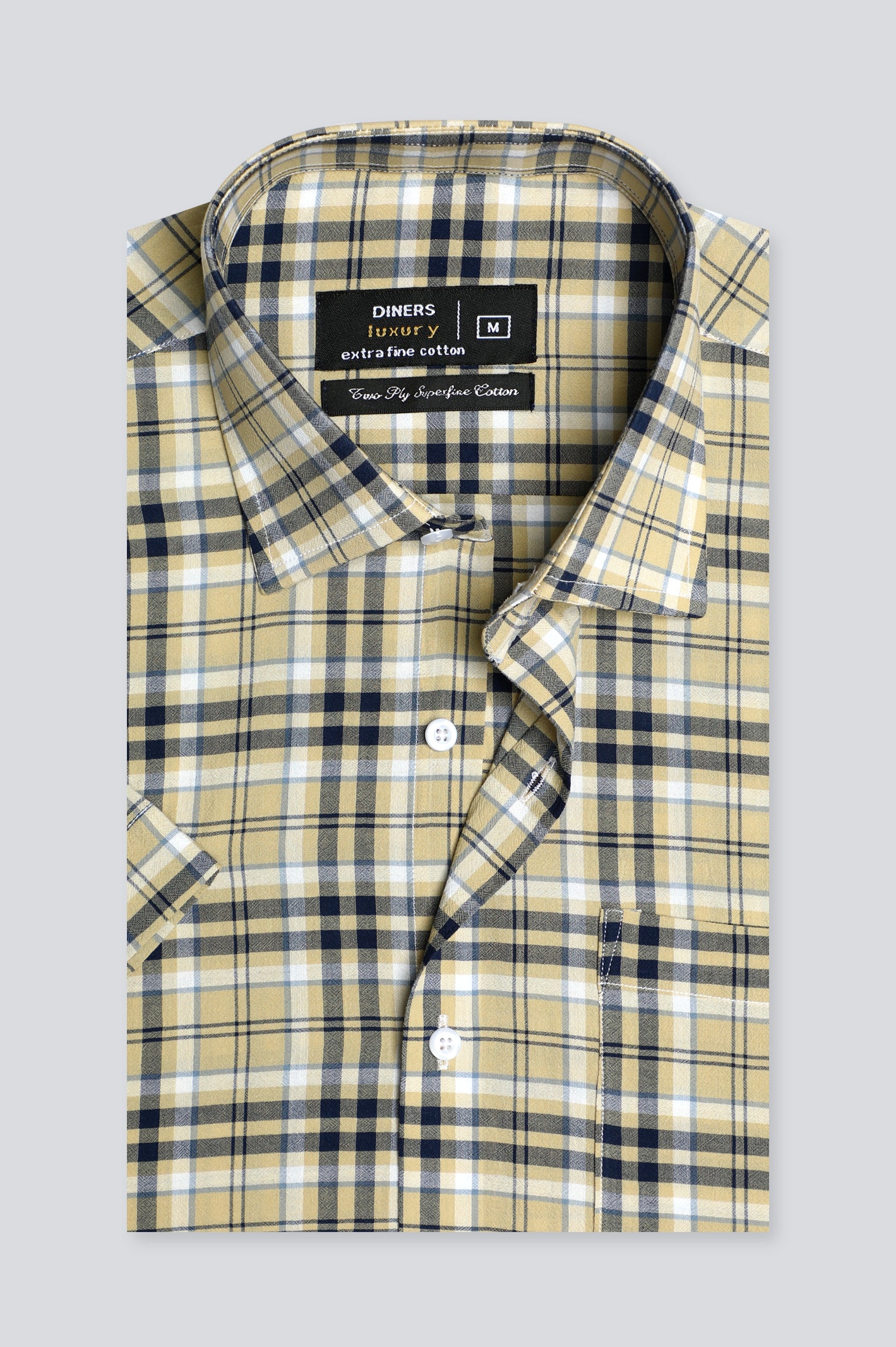 Multicolor Tattersall Check Formal Shirt (Half Sleeve) From Diners