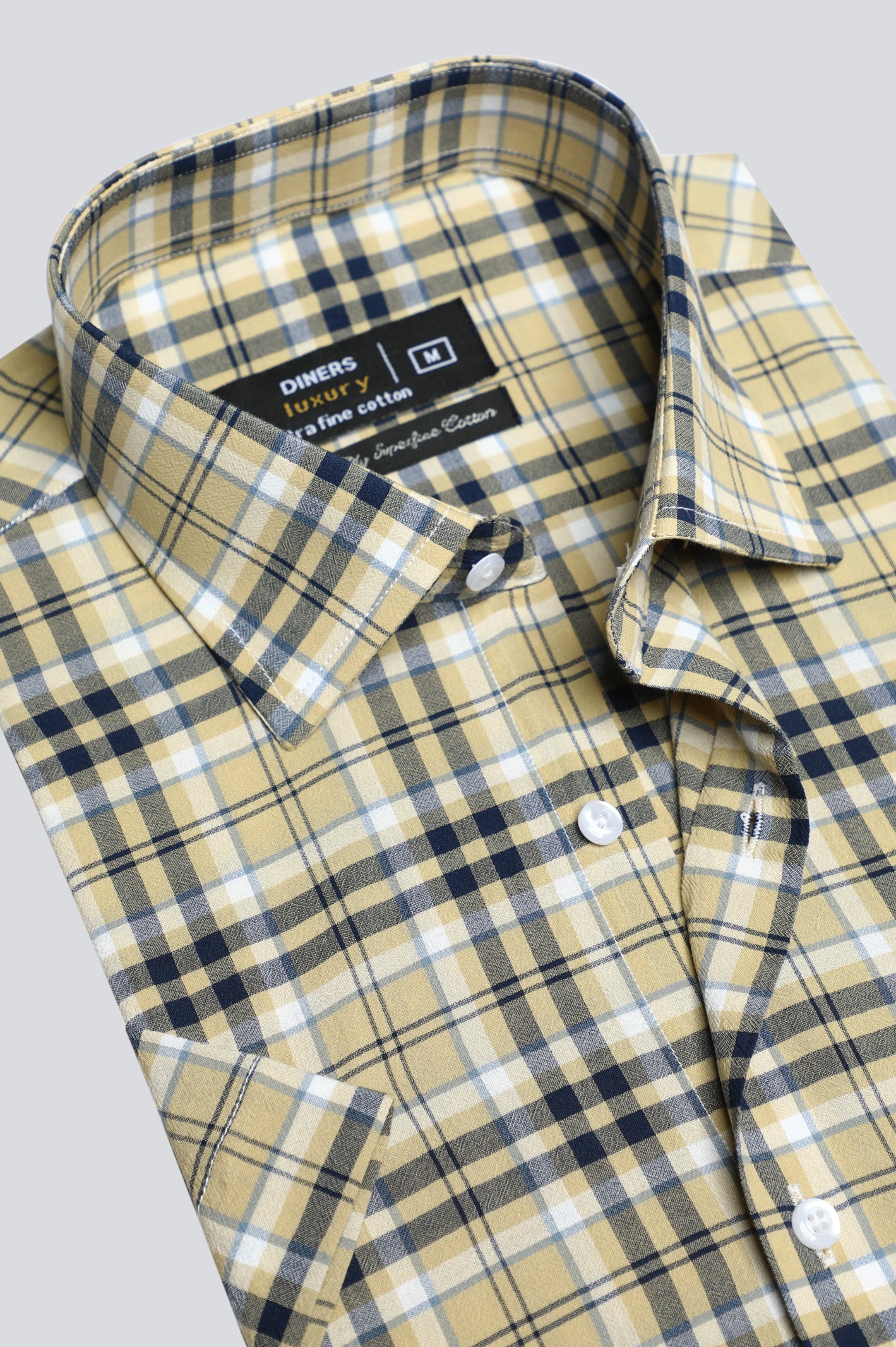 Multicolor Tattersall Check Formal Shirt (Half Sleeve) From Diners