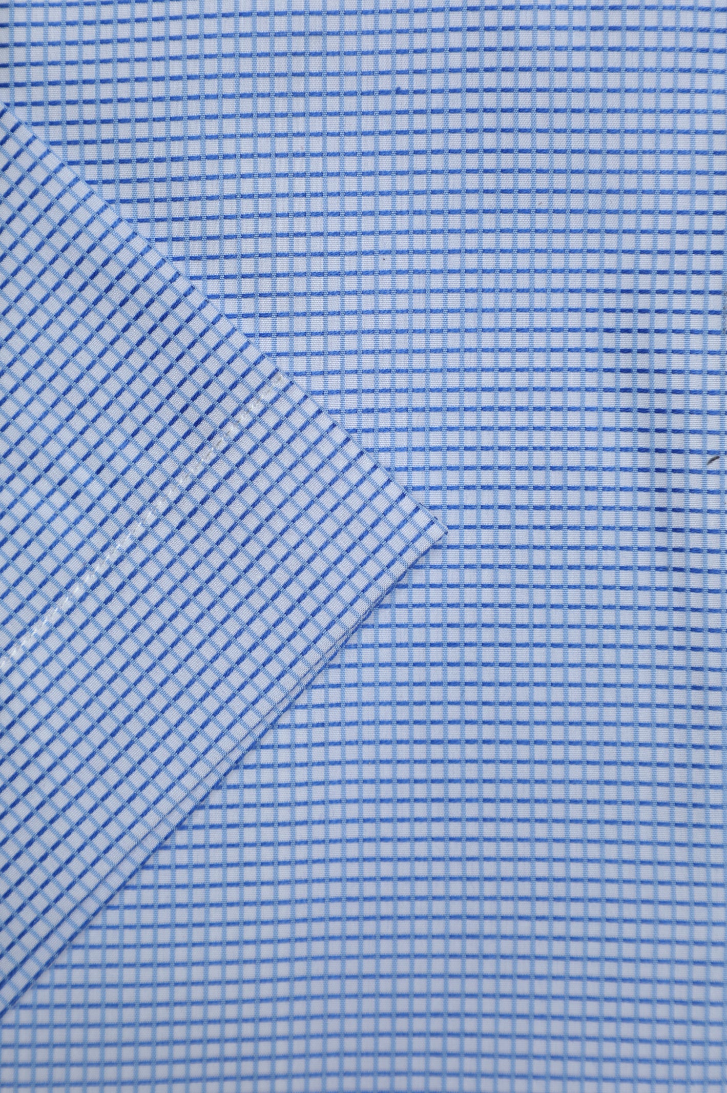 Blue Mini-Check Formal Shirt (Half Sleeves) From Diners