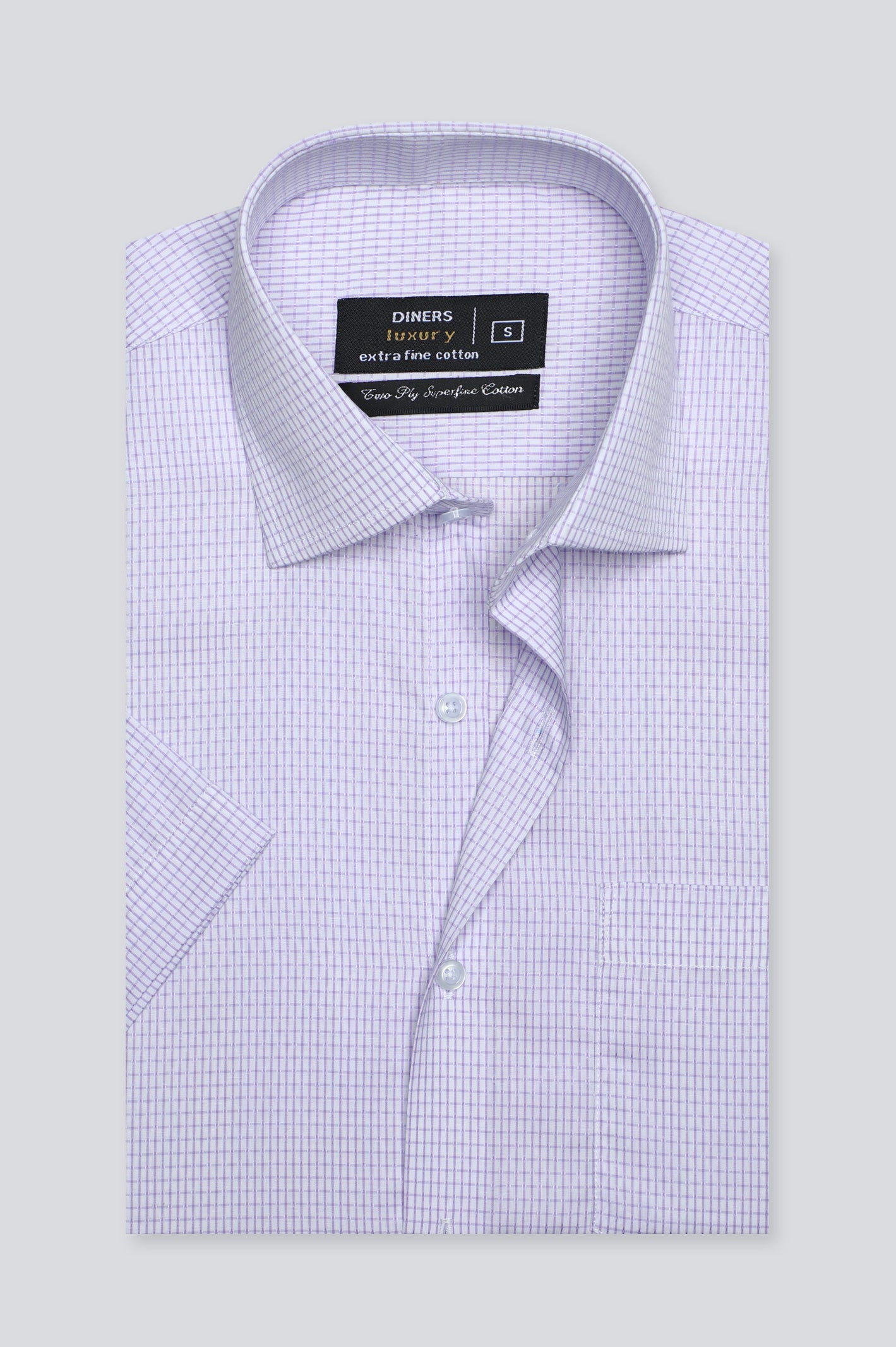 Purple Textured Formal Shirt (Half Sleeves) – Diners Pakistan