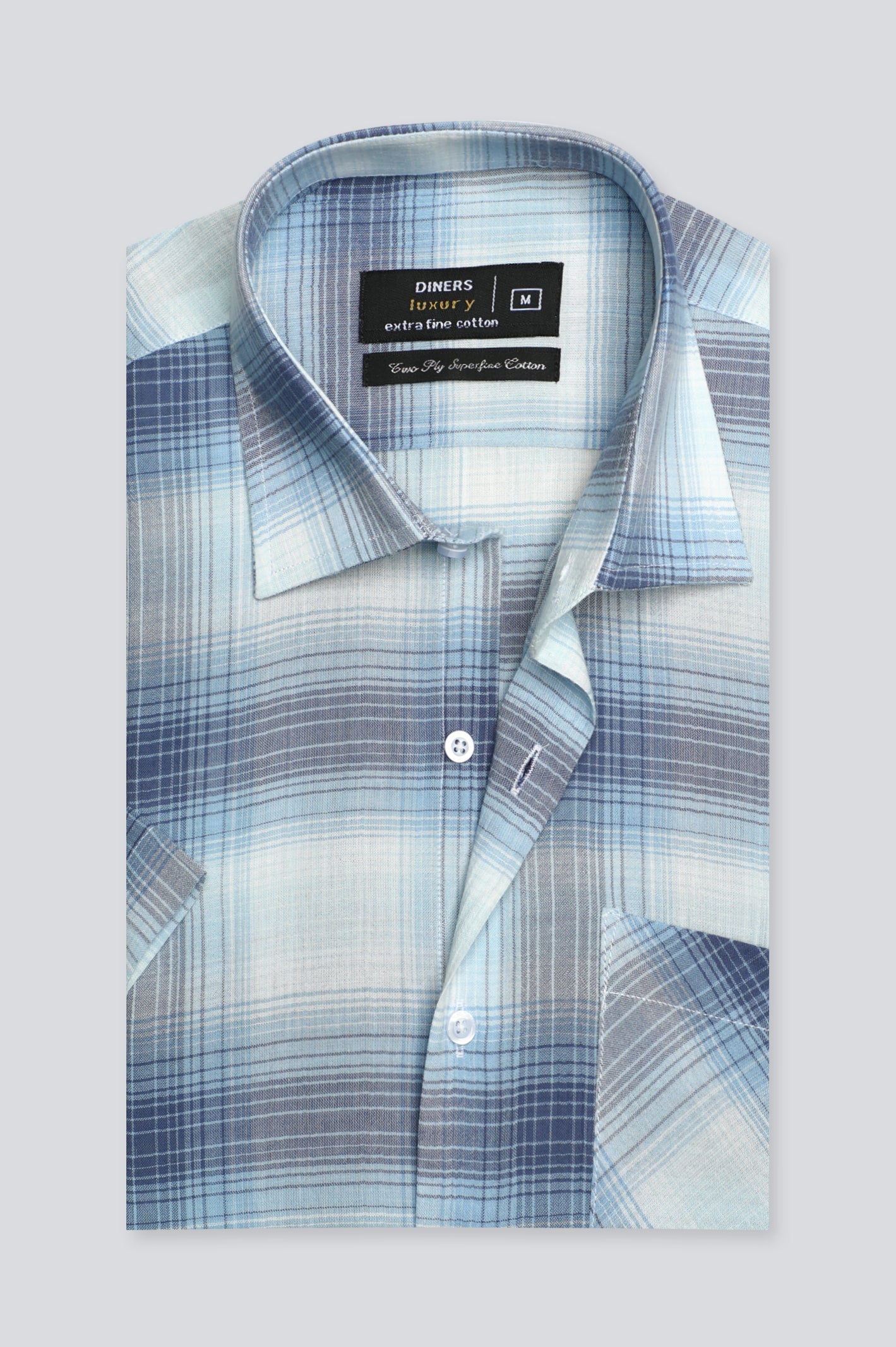 Glen Plaid Check Formal Shirt (Half Sleeves) From Diners