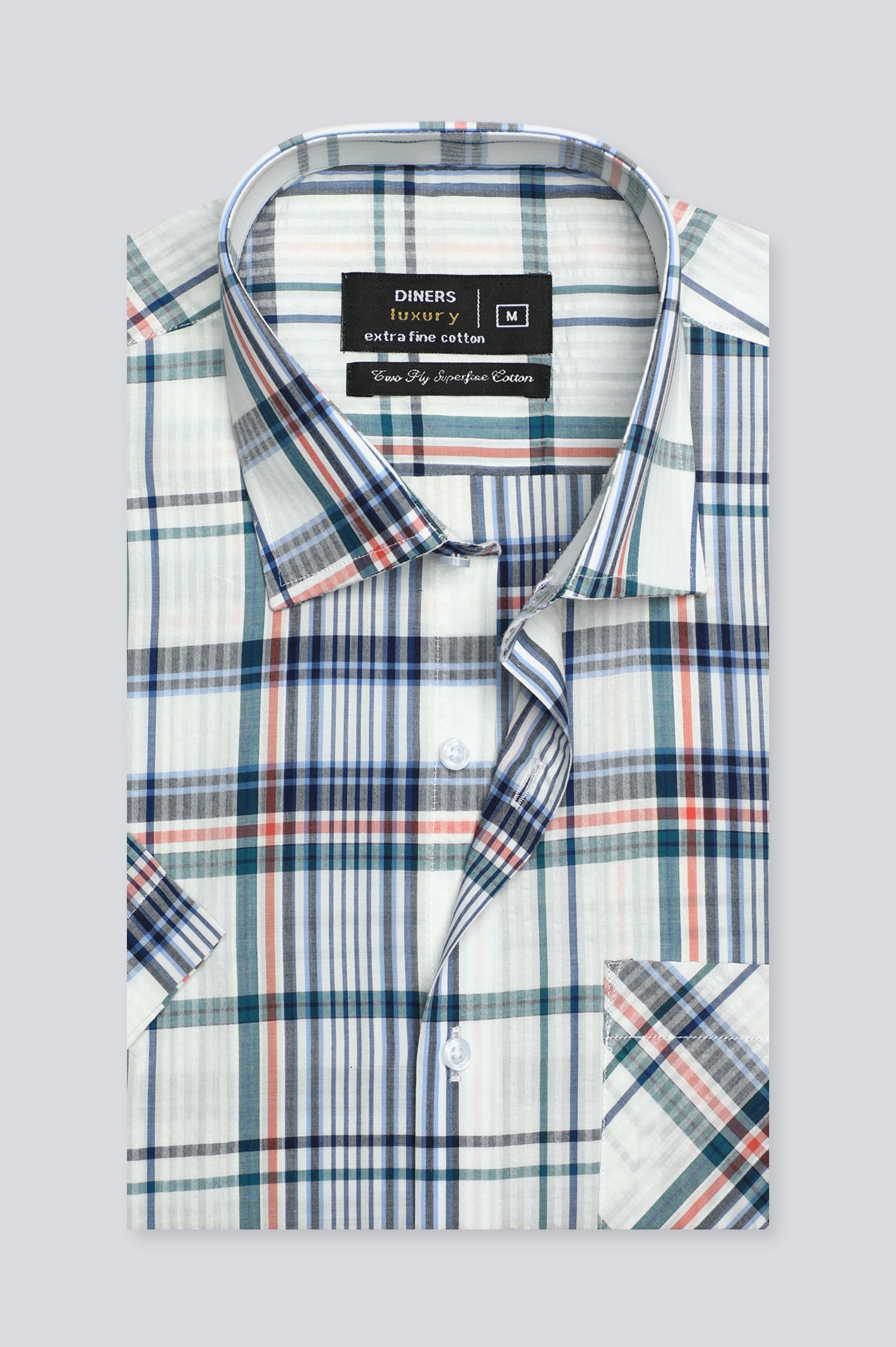 Multicolor Glen Plaid Check Formal Shirt (Half Sleeves) From Diners