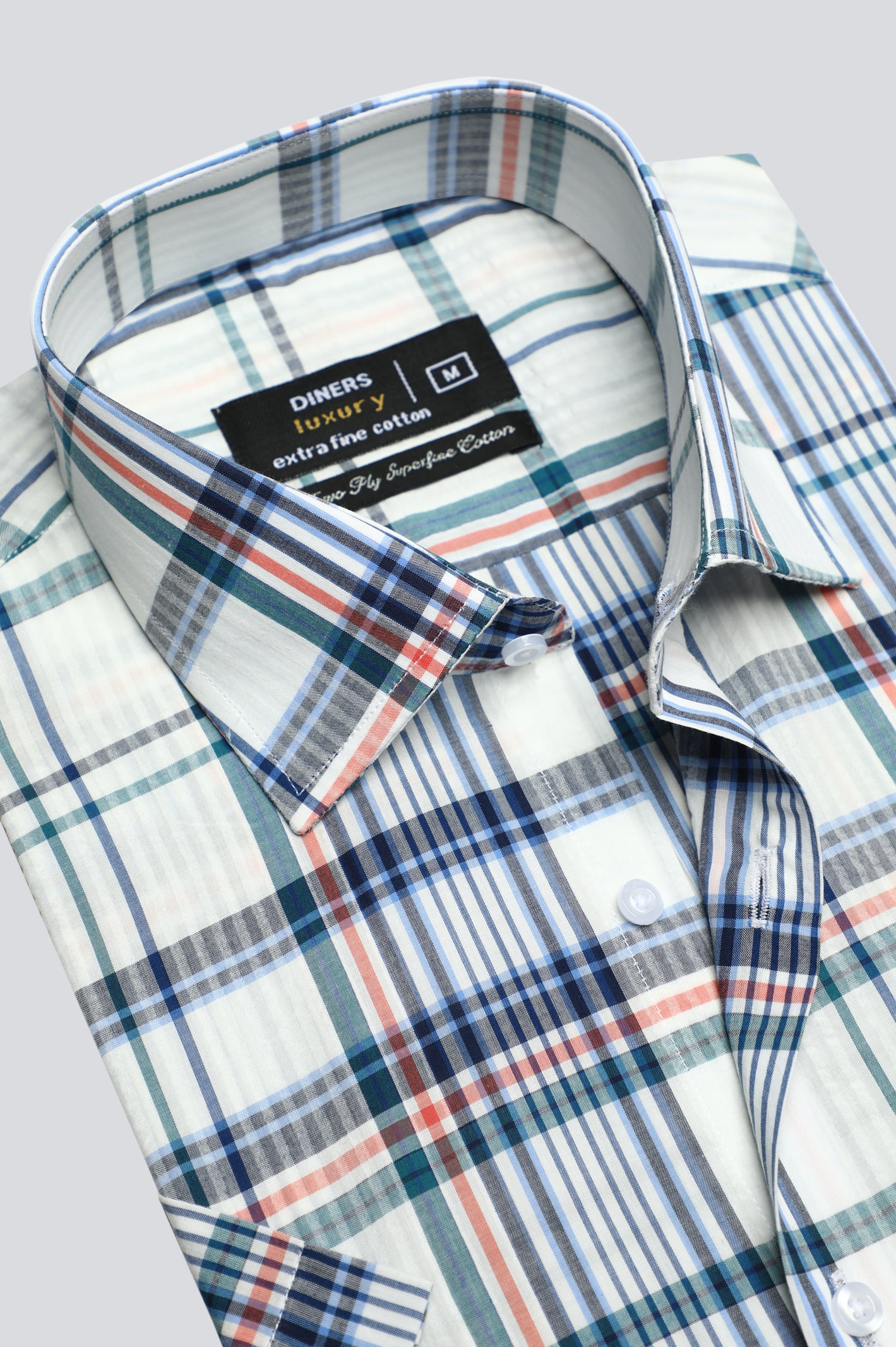 Multicolor Glen Plaid Check Formal Shirt (Half Sleeves) From Diners