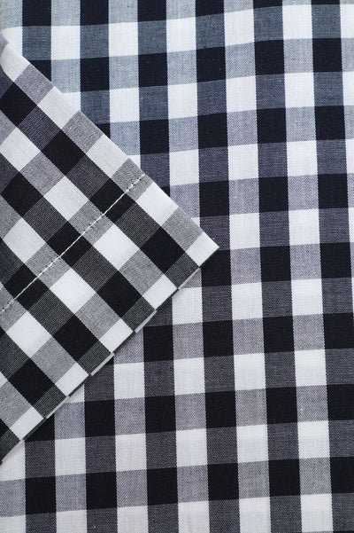 Black Gingham Check Formal Shirt (Half Sleeves) From Diners