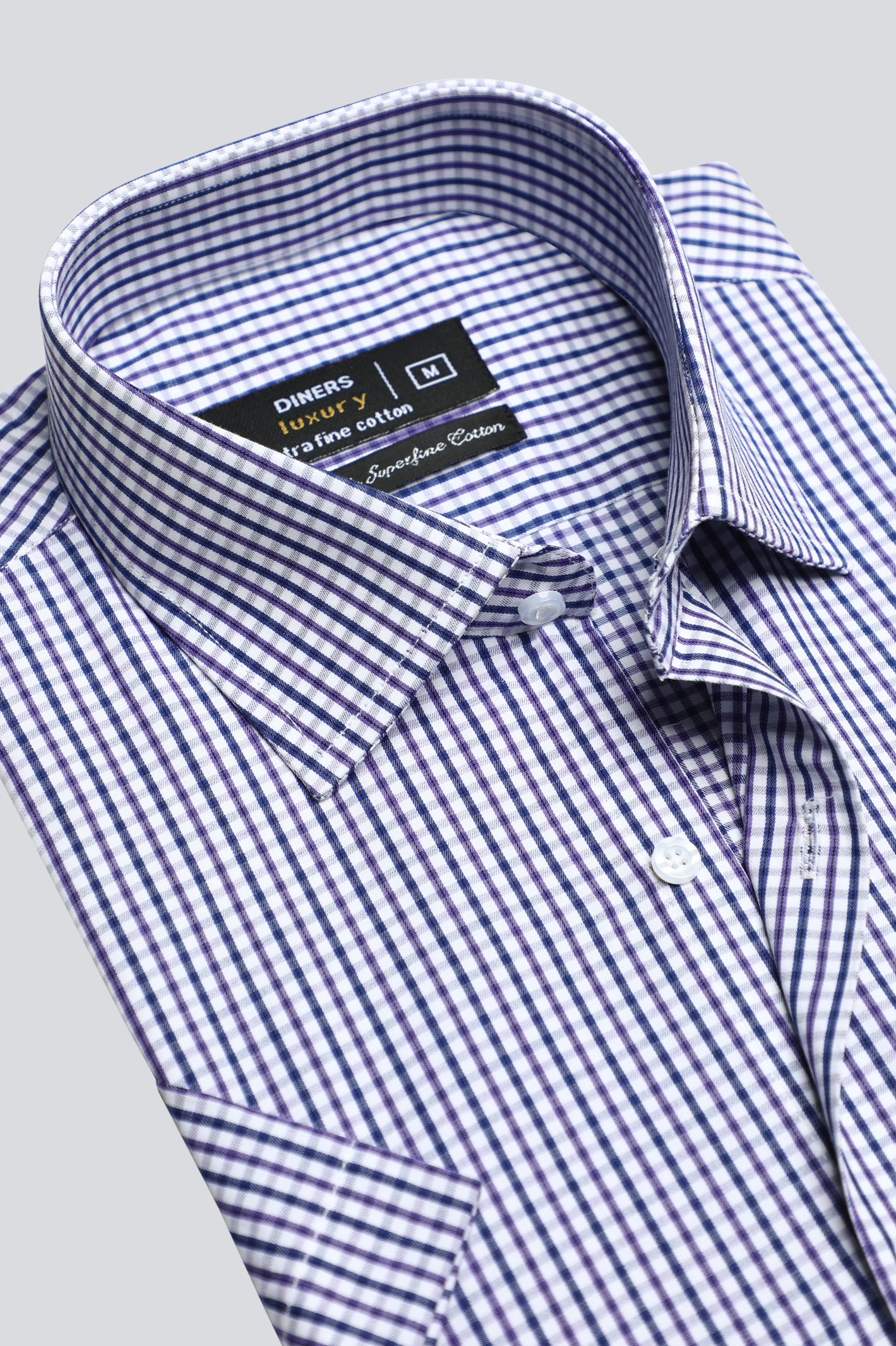 Multicolor Mini-Check Formal Shirt (Half Sleeve) From Diners