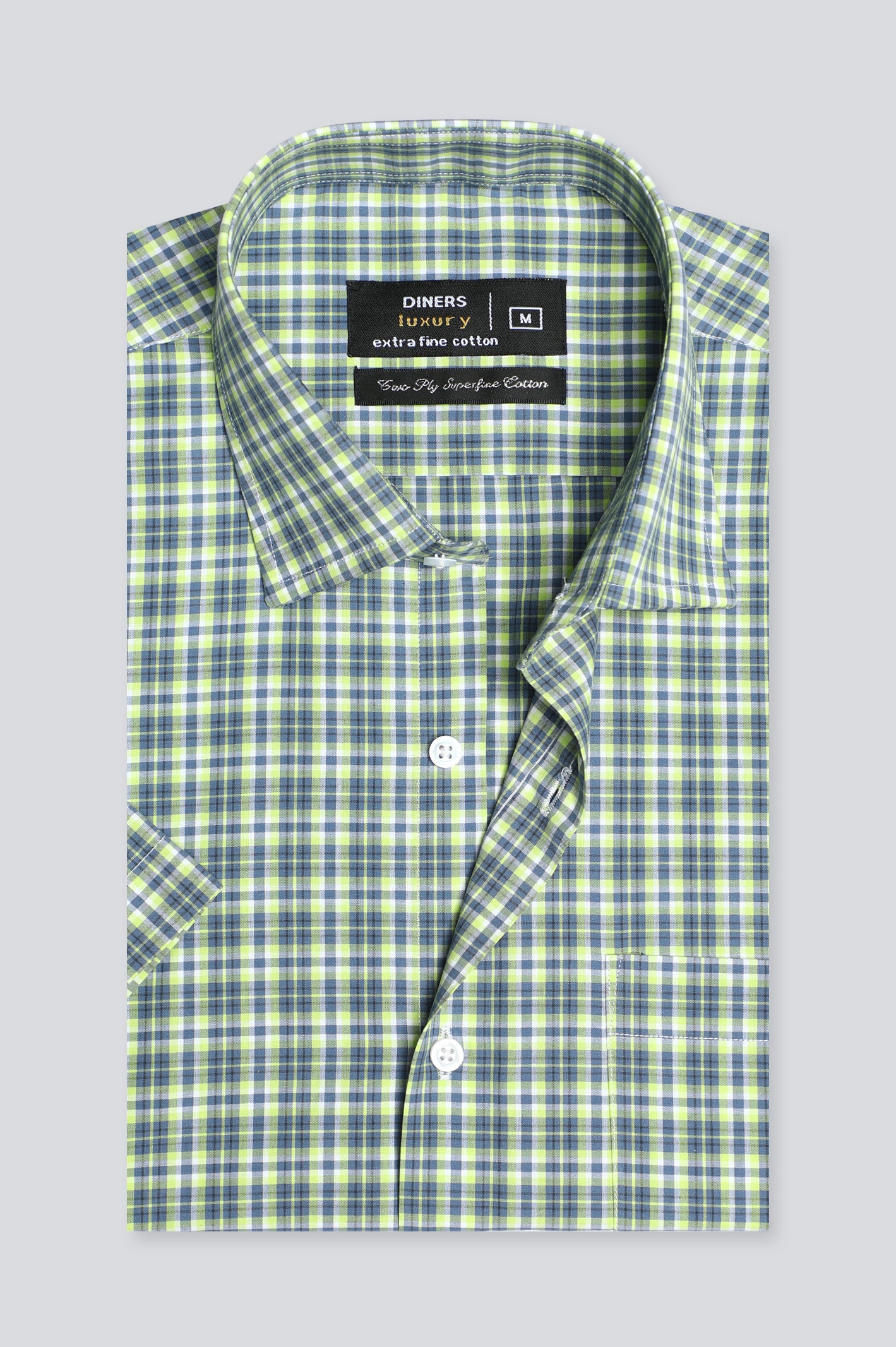 Multicolor Tattersall Check Formal Shirt (Half Sleeve) From Diners