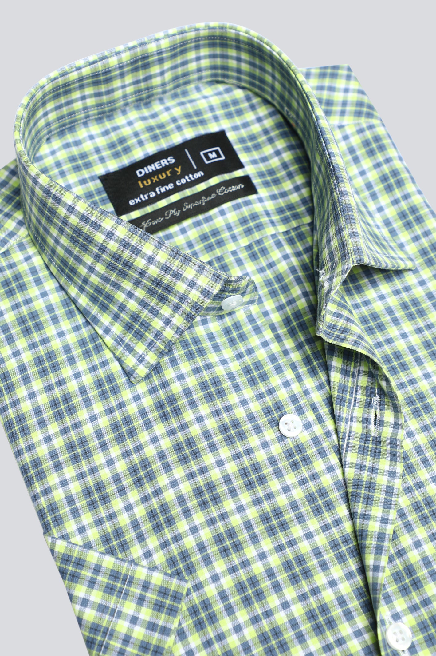 Multicolor Tattersall Check Formal Shirt (Half Sleeve) From Diners