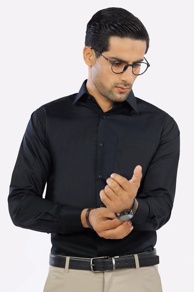 Black Textured Formal Shirt - Diners