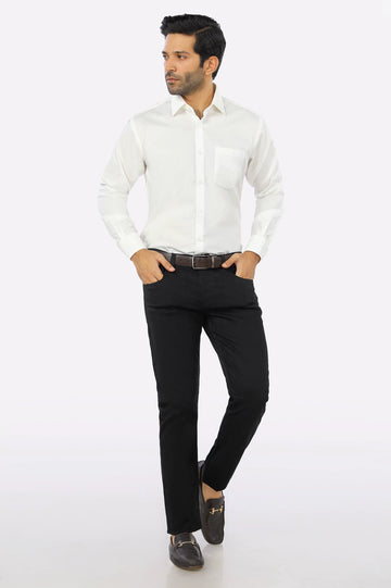 Off White Textured Formal Shirt From Diners