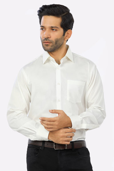 Off White Textured Formal Shirt From Diners