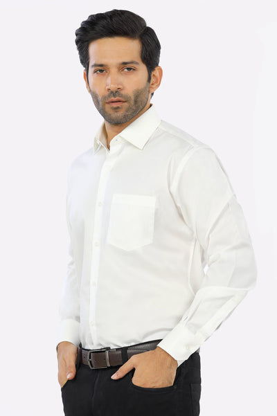 Off White Textured Formal Shirt From Diners