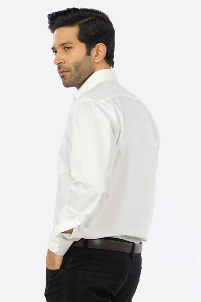 Off White Textured Formal Shirt From Diners