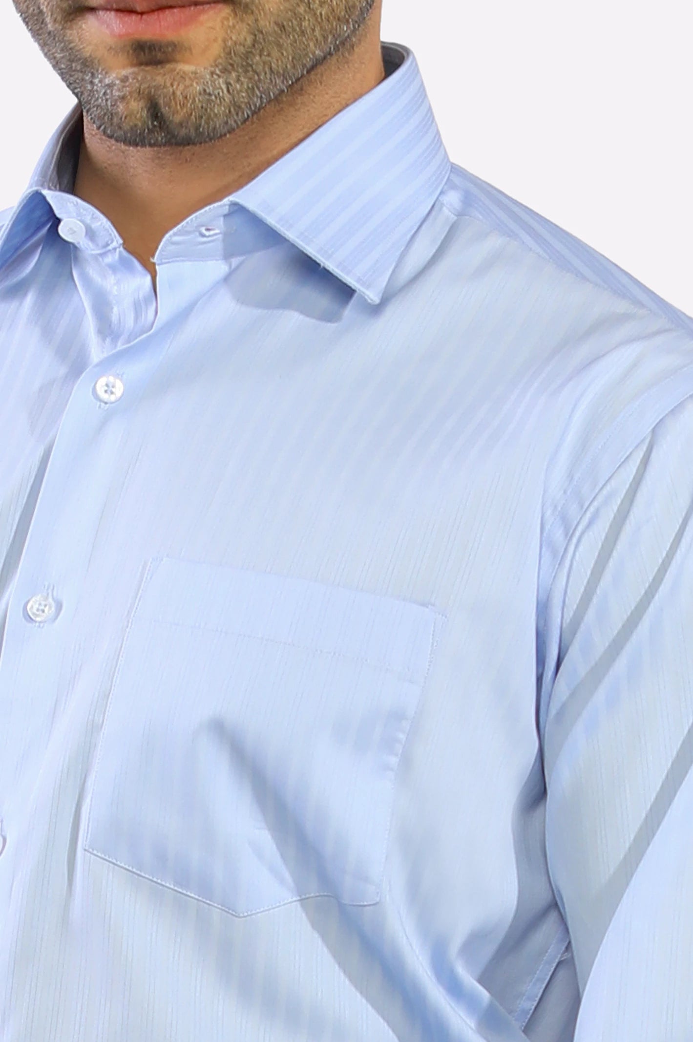 Sky Blue Textured Formal Shirt for Mens