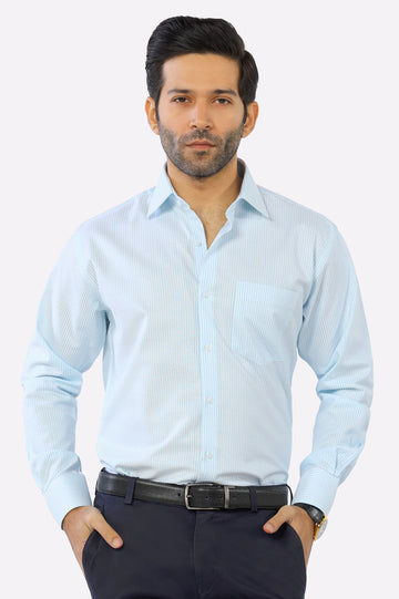 Aqua Bengal Stripe Formal Shirt