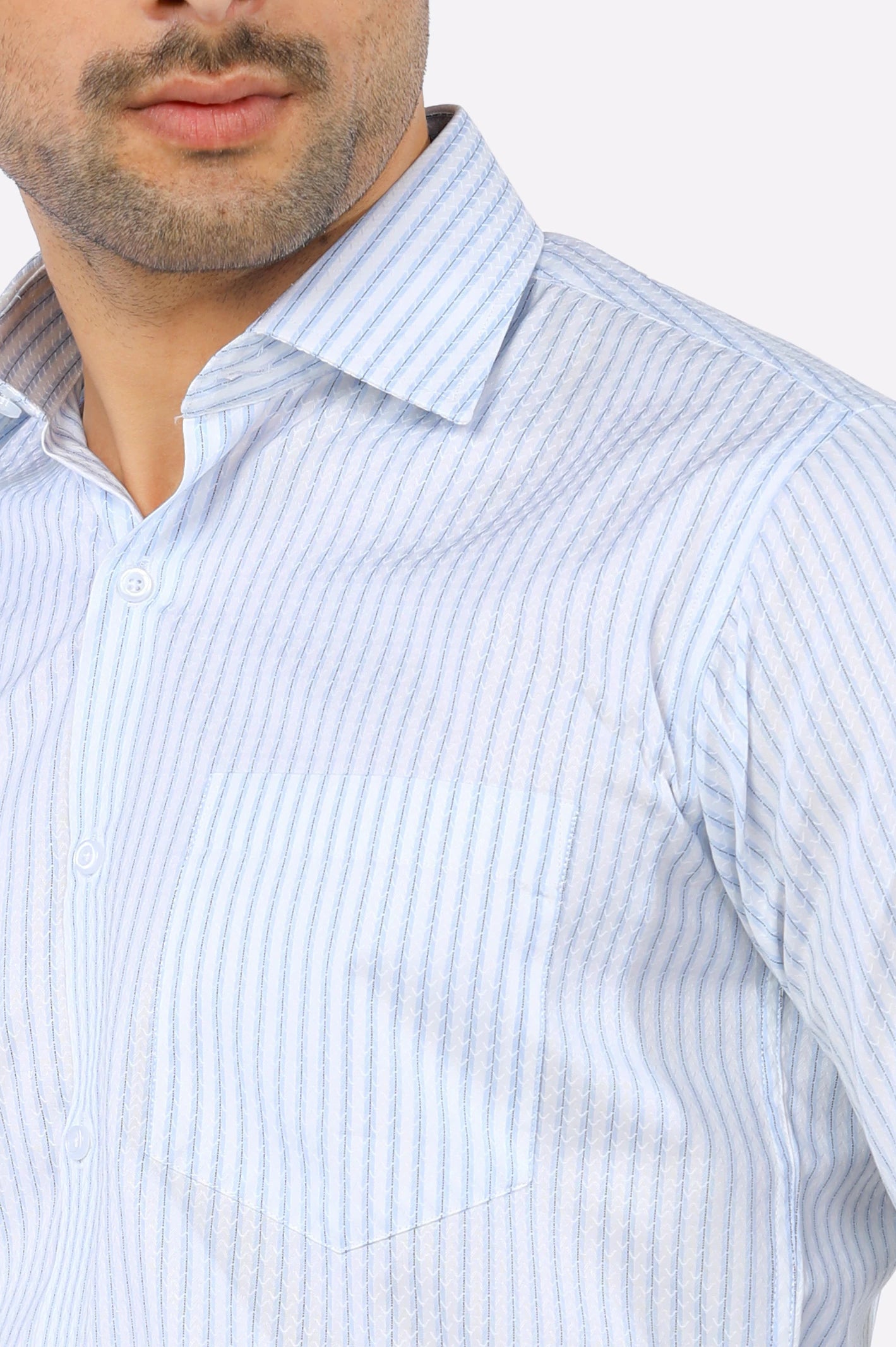 White Self Textured Formal Shirt From Diners