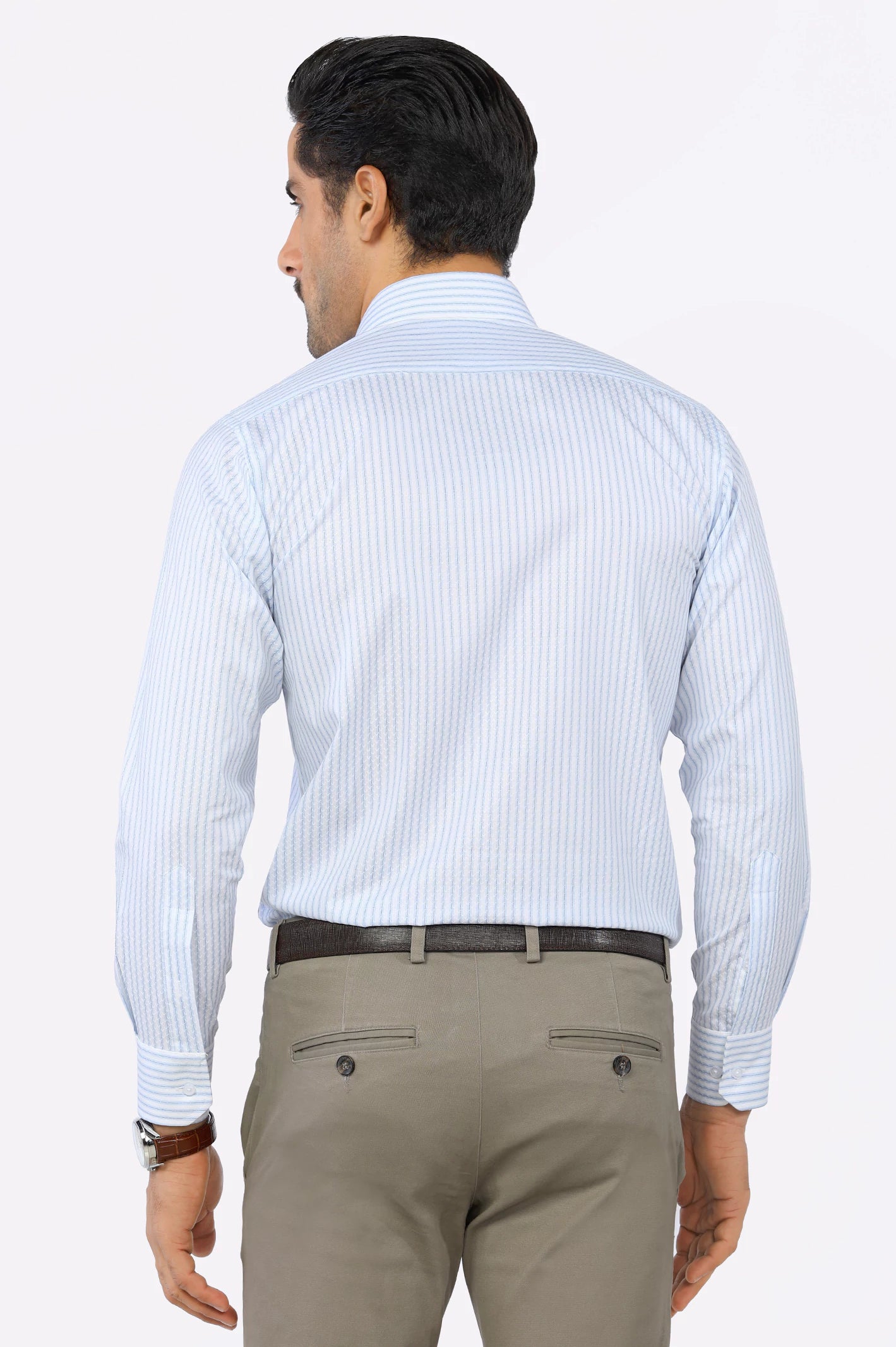 White Self Textured Formal Shirt From Diners